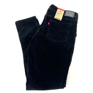 Levi's 311 Shaping‎ Skinny Corduroy Pants Womens 32x30 Mid Rise Black Irregular